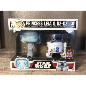 Funko POP! Star Wars Princess Leia & R2-D2 Figures Limited Edition Summer...